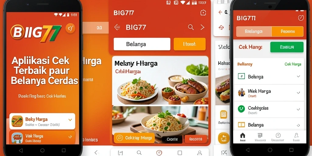 Antarmuka pengguna aplikasi BIG77 untuk cek harga produk.