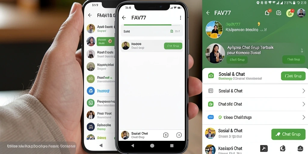 Tampilan antarmuka FAV77 yang menarik dengan fitur chat grup.