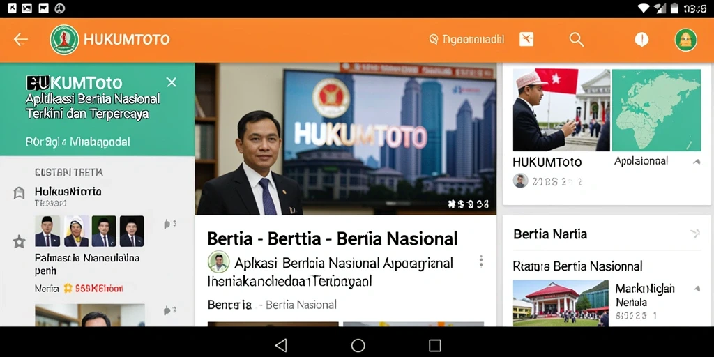 Tampilan antarmuka pengguna HUKUMTOTO yang modern dan informatif.