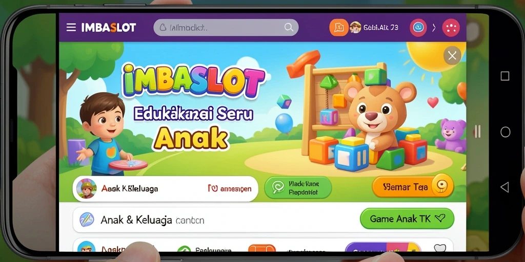Antarmuka menarik dari aplikasi Game Anak TK IMBASLOT.
