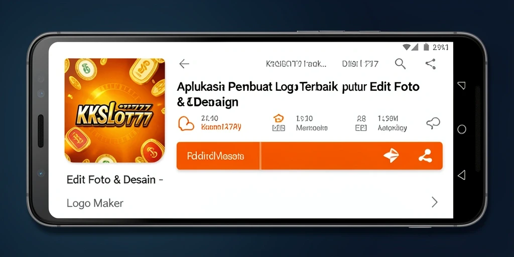 Antarmuka aplikasi KKSLOT777 yang menampilkan berbagai fitur logo maker.