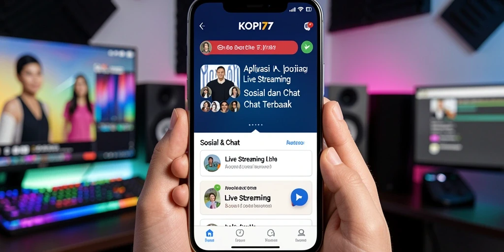 Tampilan antarmuka modern KOPI77 dengan fitur Live Streaming.