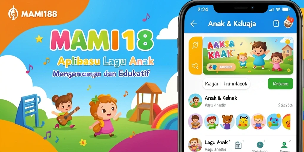 Antarmuka MAMI188 yang ceria dan ramah anak, menampilkan berbagai lagu anak.