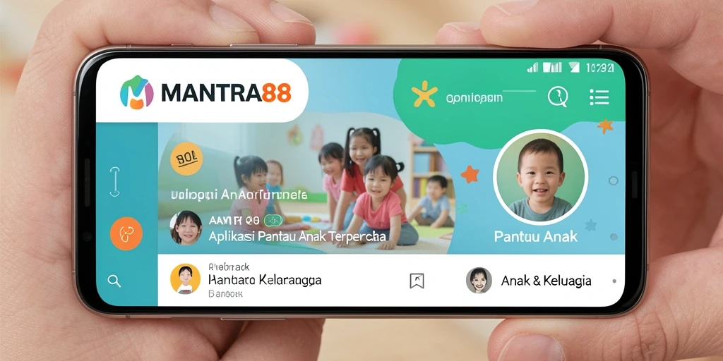 Screenshot aplikasi MANTRA88 menampilkan fitur pemantauan anak yang intuitif.