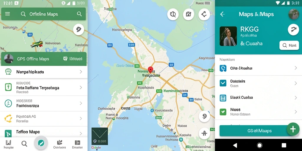 Antarmuka RKGG yang intuitif dan fungsional untuk navigasi offline.