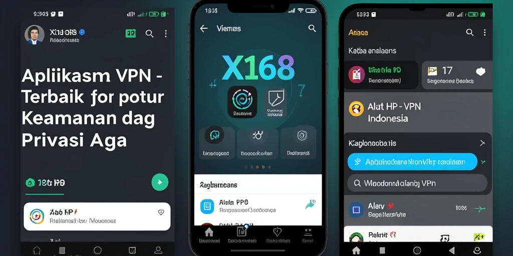 Screenshot antarmuka X168 yang menunjukkan fitur VPN Indonesia.